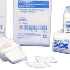 Curity Non Sterile Gauze Sponge 4" L x 4" W, 16 ply, 10s, U.S.P Type VII - Bag of 200 - Total Diabetes Supply
