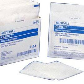 Kendall Healthcare Curity Sterile Gauze Sponge, 12 Ply, U.S.P Type VII, Sterile, 4" x 4" - Tray of 10 - Total Diabetes Supply
