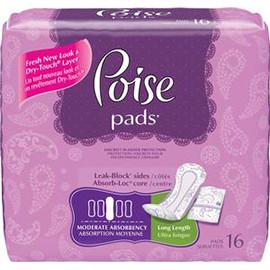 Kimberly Clark Poise Pads Moderate Absorbency, Soft Comfort-Dry-Cover, 11" - One pkg of 16 each - Total Diabetes Supply
