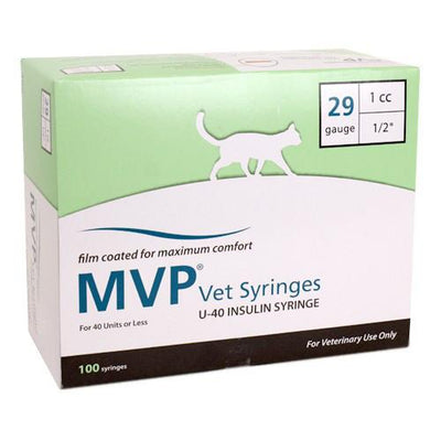 MVP Vet Syringe U40 - 29 Gauge 1cc 1/2" - 100 Per Box - Total Diabetes Supply
