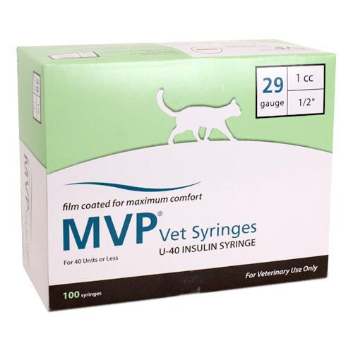 MVP Vet Syringe U40 - 29 Gauge 1cc 1/2" - 100 Per Box - Total Diabetes Supply

