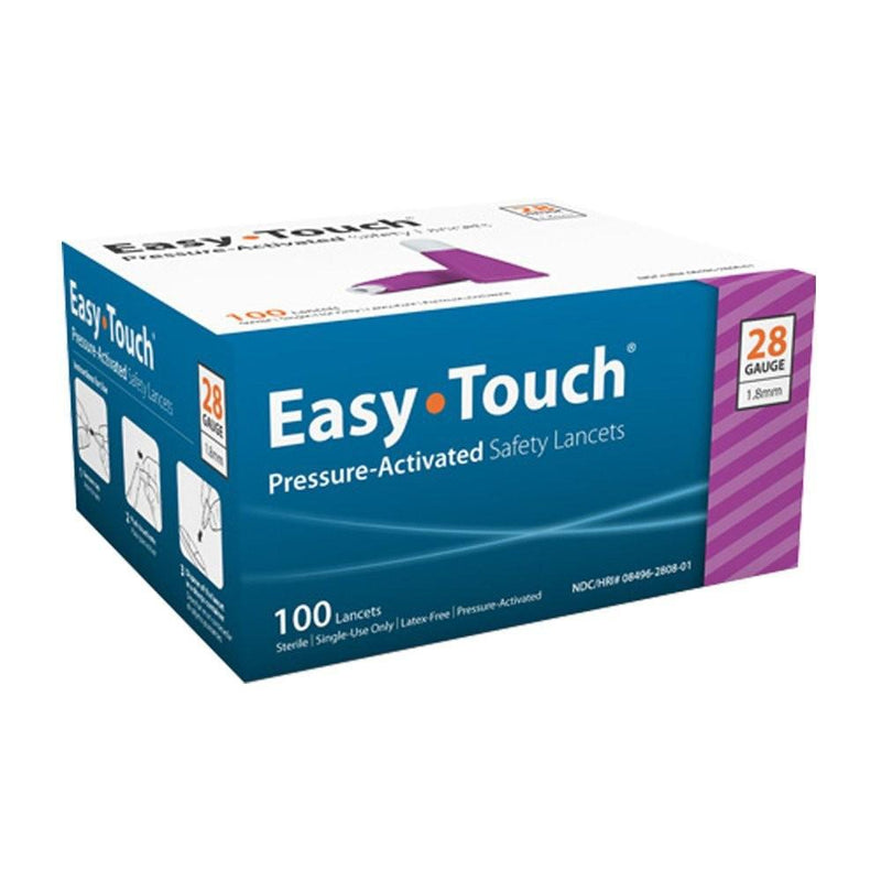 EasyTouch Pressure Activated  Safety Lancets 28G - 100 ct. - Total Diabetes Supply
