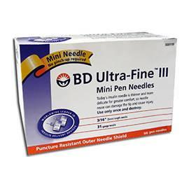 BD Ultra-Fine III Mini Pen Needles - 31G 3/16"  - BX 90 - Total Diabetes Supply
