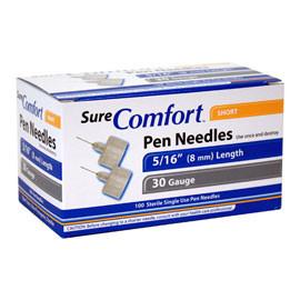 SureComfort Short Pen Needles - 30G 5/16" - BX 100 - Total Diabetes Supply
