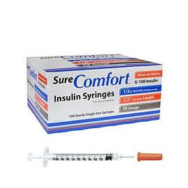 SureComfort U-100 Insulin Syringes - 29G 1/2cc 1/2" - BX 100 - Total Diabetes Supply
