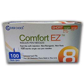 Clever Choice Comfort EZ Pen Needles Short - 31G 8mm 5/16" - BX 100 - Total Diabetes Supply
