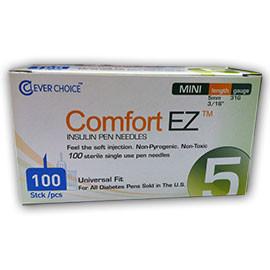 Clever Choice Comfort EZ Pen Needles Mini - 31G 5mm 3/16" - BX 100 - Total Diabetes Supply
