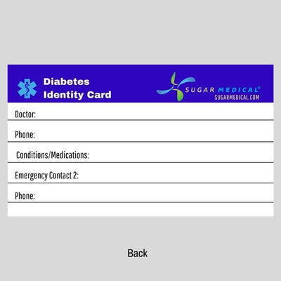 Diabetes Medical ID Card