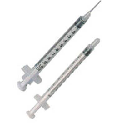 1cc Tuberculin Syringe, 1cc 25g x 5/8, with detachable needle, Luer-slip - Box of 100