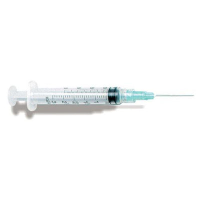 3cc Syringe/Needle Combination, Luer-Lock Tip, 25g x 5/8, Dark Blue - Box of 100