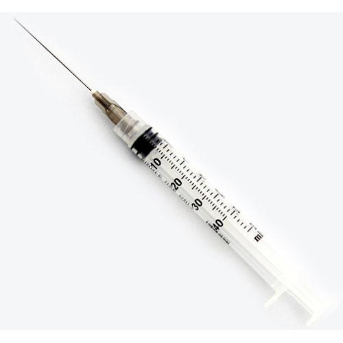 3cc Syringe/Needle Combination, Luer-Lock Tip, 22G x 1 1/2, Black - Box of 100
