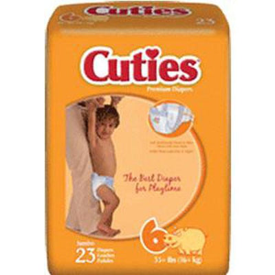 Prevail Cuties Baby Diapers Size 6, Over 35 lbs - Pack of 23