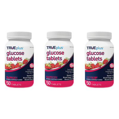 TRUEplus Glucose Tabs - Raspberry 50 ct. - Pack of 3