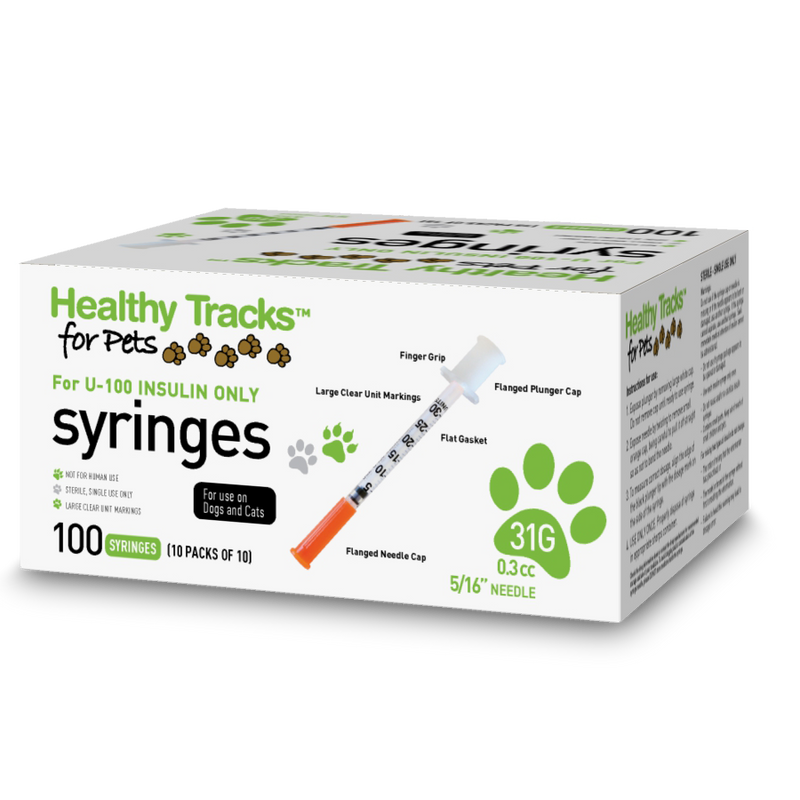 Healthy Tracks for Pets Syringes - U-100 31G .3cc - 100 ct.