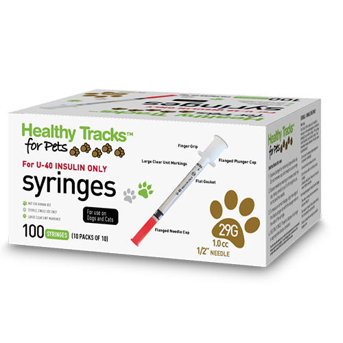 Healthy Tracks for Pets Syringes - U-40 29G 1/2" 1cc - 100 ct.