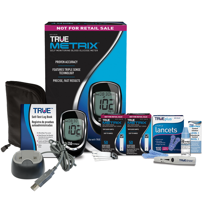TRUE METRIX Glucose Meter Package with Docking Station
