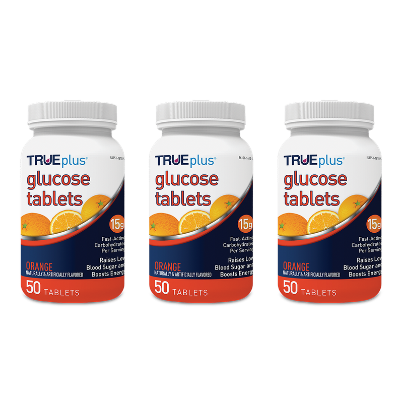 TRUEplus Glucose Tablets Orange - 15g, 50 ct.