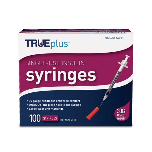 TRUEplus Insulin Syringes - 30G .5cc 5/16" - BX 100 - Total Diabetes Supply