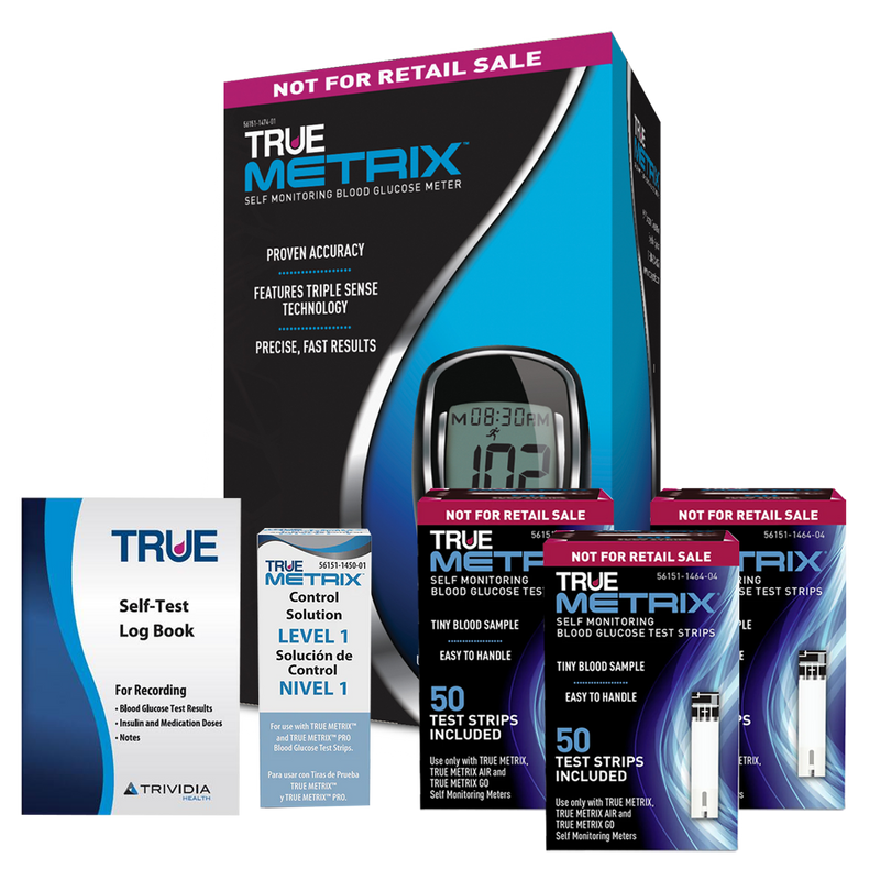 TRUE METRIX® Blood Glucose Testing Kit (Meter, 150 Strips, Control Solution, Log Book)