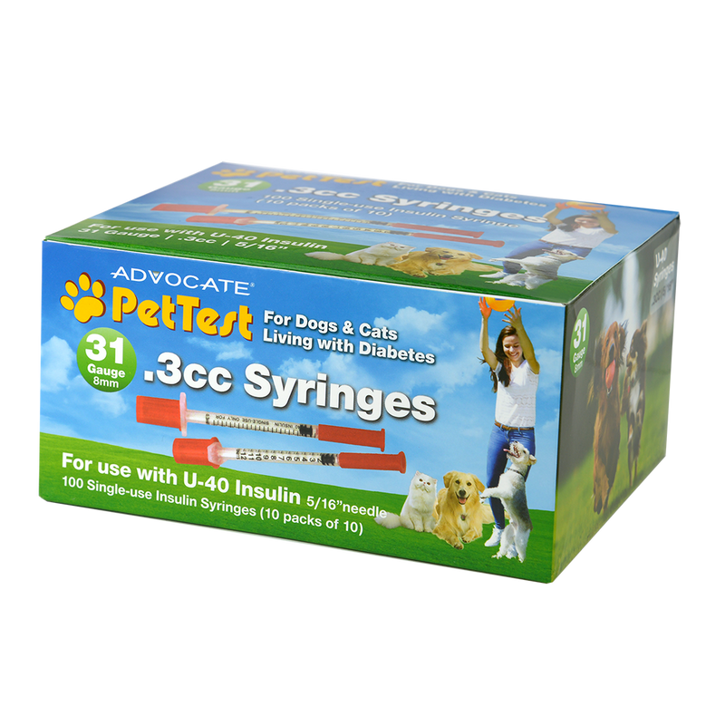 Advocate PetTest U-40 Syringe 31G .3cc 5/16" - 100/bx