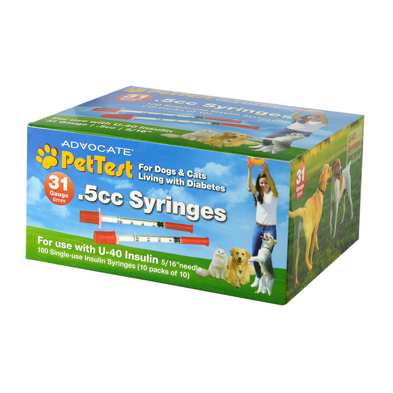 Advocate PetTest U-40 Syringe 31G .5cc 5/16" - 100/bx