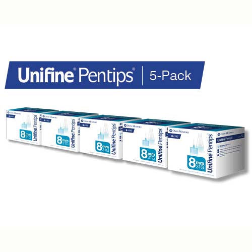 Owen Mumford Unifine Pentips, Pen Needles - 31G 8mm Short - BX 100 - Case of 5