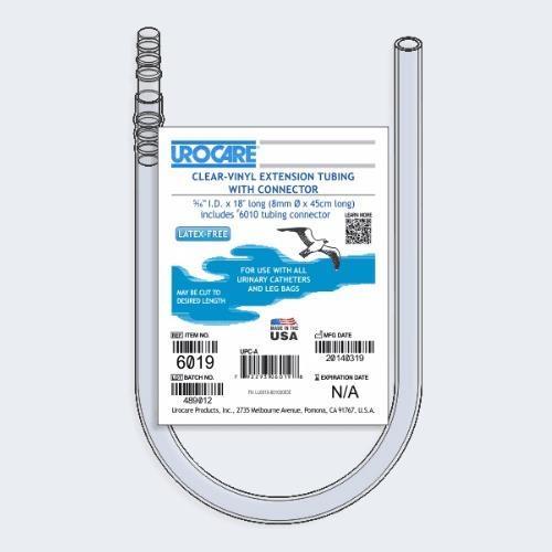 White Silicone Extension Tubing with Connector & Clamp (18")