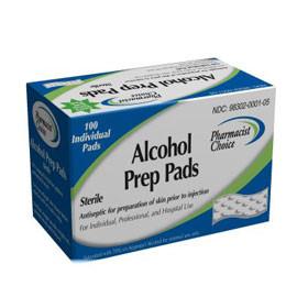 Pharmacist Choice Alcohol Prep Pads - Box of 100 ct.