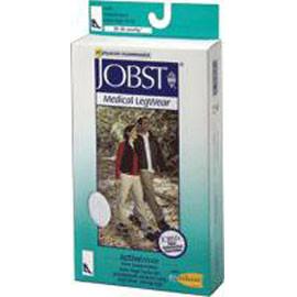 BSN Jobst ActiveWear Knee High Moderate Compression Socks Medium, Cool White, Closed Toe, Unisex, Latex-free - 1 Pair - Total Diabetes Supply
