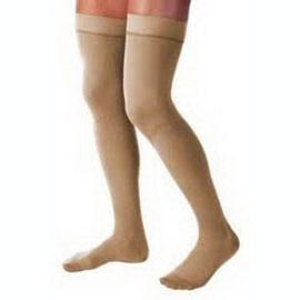 BSN Jobst Relief Thigh High Extra Firm Compression Stockings with Silicone Dot Band Small, Beige, Open Toe, Unisex, Latex-free - 1 Pair - Total Diabetes Supply
