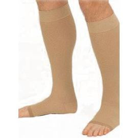 BSN Jobst Relief Knee High Firm Compression Stockings Extra-large Full Calf, Beige, Open Toe, Unisex, Latex-free - 1 Pair - Total Diabetes Supply
