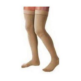 BSN Jobst Relief Thigh High Firm Compression Stockings without Silicone Dot Band Large, Beige, Closed Toe, Unisex, Latex-free - 1 Pair