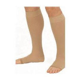 BSN Jobst Relief Knee High Moderate Compression Stockings Large Full Calf, Beige, Open Toe, Unisex, Latex-free - 1 Pair - Total Diabetes Supply
