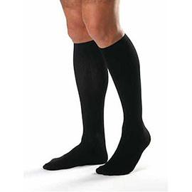 BSN Jobst Mens Knee High Ribbed Compression Socks Medium, Black, Closed Toe, Latex-free - 1 Pair - Total Diabetes Supply
