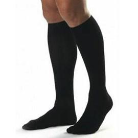 BSN Jobst Mens Knee High Ribbed Compression Socks Large, Black, Closed Toe, Latex-free - 1 Pair - Total Diabetes Supply
