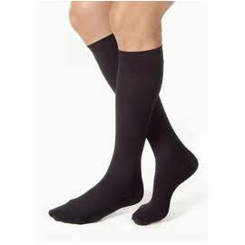 BSN Jobst Opaque Knee High Moderate Compression Stockings Medium, Classic Black, Closed Toe, Latex-free - 1 Pair - Total Diabetes Supply
