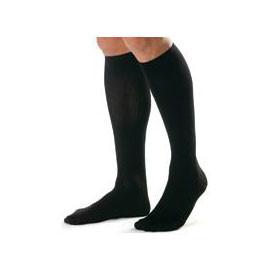 BSN Jobst Mens Knee High Ribbed Compression Socks Large Tall, Closed Toe, Black, Latex-free - 1 Pair - Total Diabetes Supply
