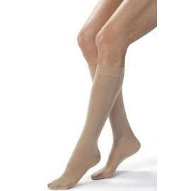 BSN Jobst Opaque Knee High Extra Firm Compression Stockings Small, Closed Toe, Silky Beige, Latex-free - 1 Pair - Total Diabetes Supply
