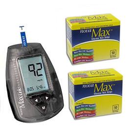 NovaMax Plus Glucose Meter Kit Combo (Meter Kit and Test Strips 100ct) - Total Diabetes Supply
