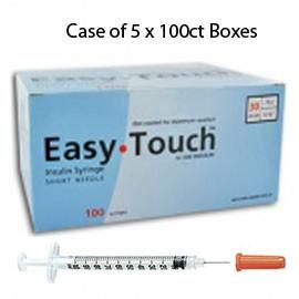 Case of 5 EasyTouch Insulin Syringe - 30G 1CC 5/16" - BX 100 - Total Diabetes Supply
