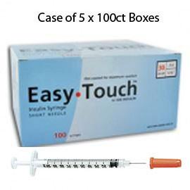 Case of 5 EasyTouch Insulin Syringe - 30G .3CC 5/16" - BX 100 - Total Diabetes Supply
