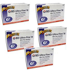 BD Ultra-Fine III Mini Pen Needles - 31G 3/16"  - BX 90 - Case of 5 - Total Diabetes Supply
