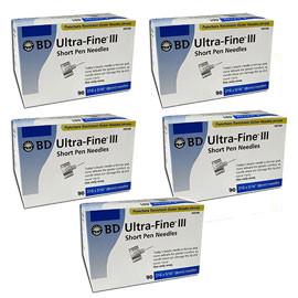 BD Ultra-Fine III Short Pen Needles - 31G 5/16" - BX 90 - Case of 5 - Total Diabetes Supply
