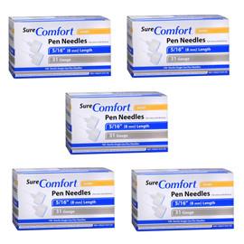 SureComfort Mini Pen Needles - 31G 5/16" - BX 100 - Case of 5 - Total Diabetes Supply
