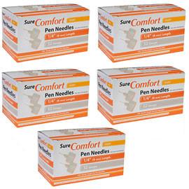 SureComfort Short Pen Needles - 32G 1/4" - BX 100 - Case of 5 - Total Diabetes Supply
