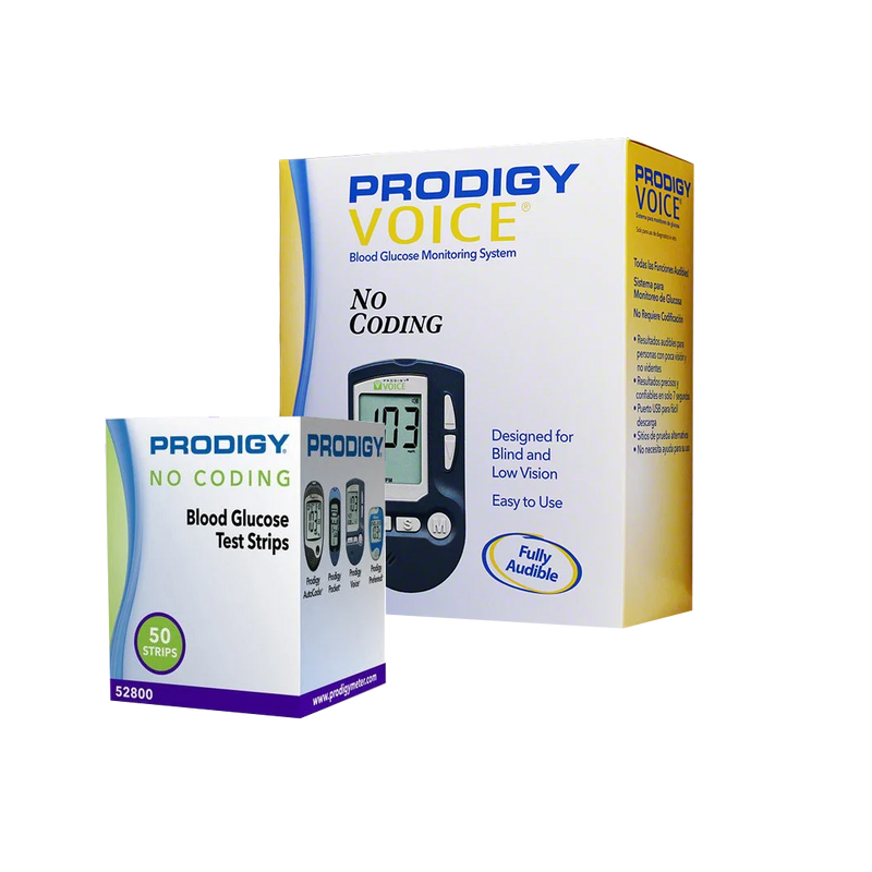 Prodigy Voice Meter Kit Combo (Meter Kit and Test Strips 50ct)