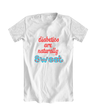 Diabetics are Naturally Sweet T-Shirt - Red and Blue - Total Diabetes Supply
