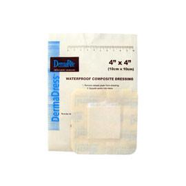 Dermarite DermaDress Waterproof Composite Wound Dressing 4" x 4" Square, Non- woven, Low Adherent, Sterile (10 pcs. per box) - Total Diabetes Supply
