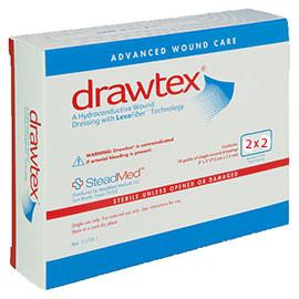 Drawtex Hydroconductive Dressing with Levafiber 2" x 2" (10 pcs. per box) - Total Diabetes Supply
