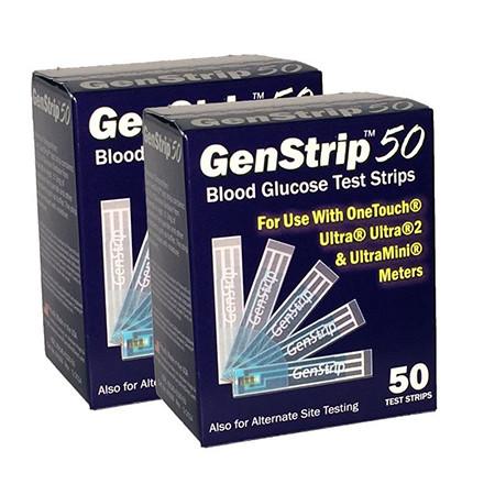 GenStrip50 Test Strips for Use with OneTouch Ultra, Ultra 2, and UltraMini Meters - 100 ct.